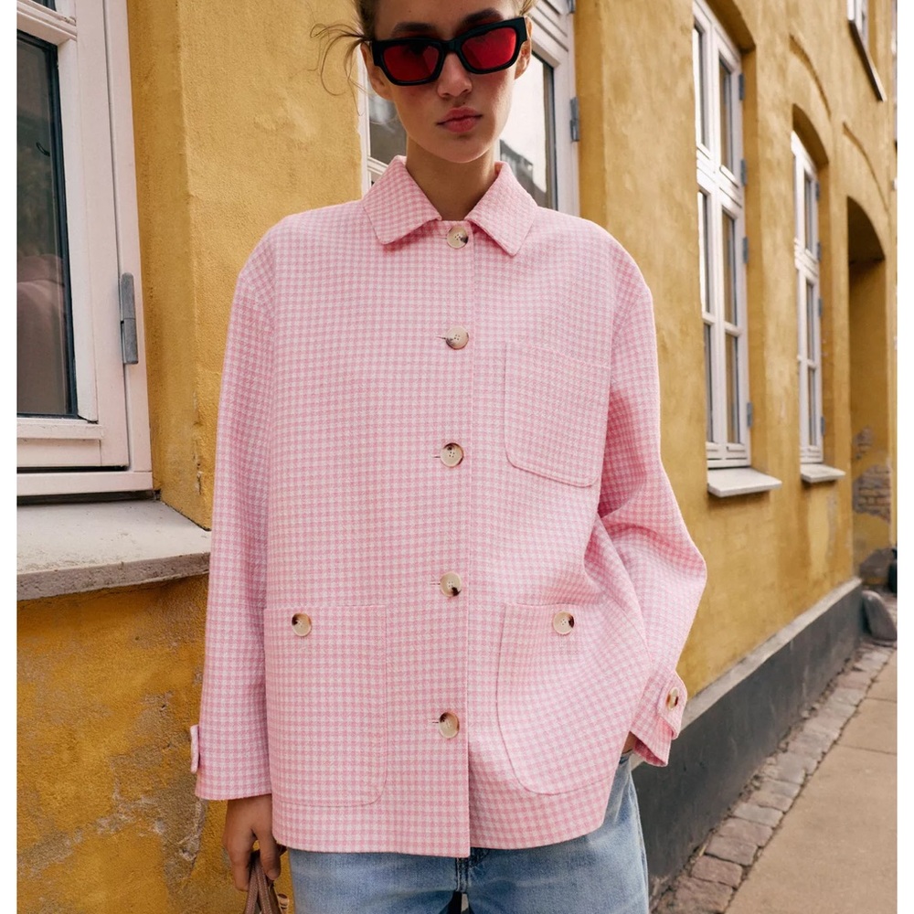 Zara GINGHAM CHECK JACKET
